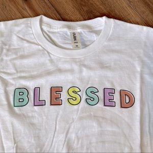 Crazy Cool Threads Watercolor Blessed Tee Shirt